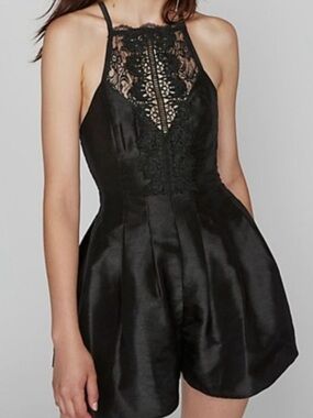 Free People NWT Heart to Heart Flare / A-Line Lace Crochet Open Back Romper